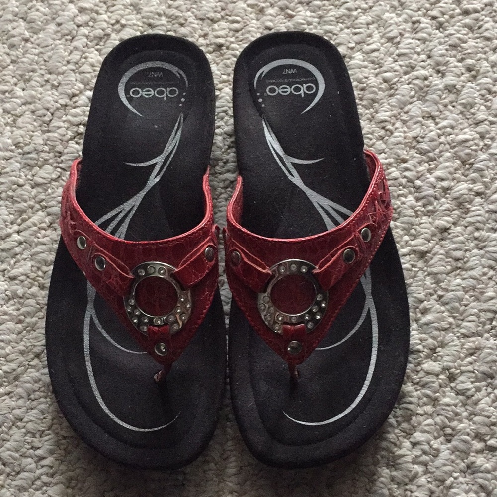 Red sandals. Like new